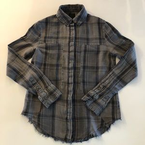 RtA Button Up Plaid Long Sleeve Linen Women Shirt S US 4